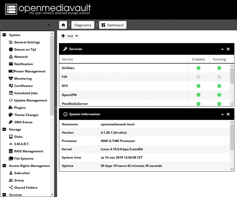 Openmediavault extras installeren plus openvpn 2